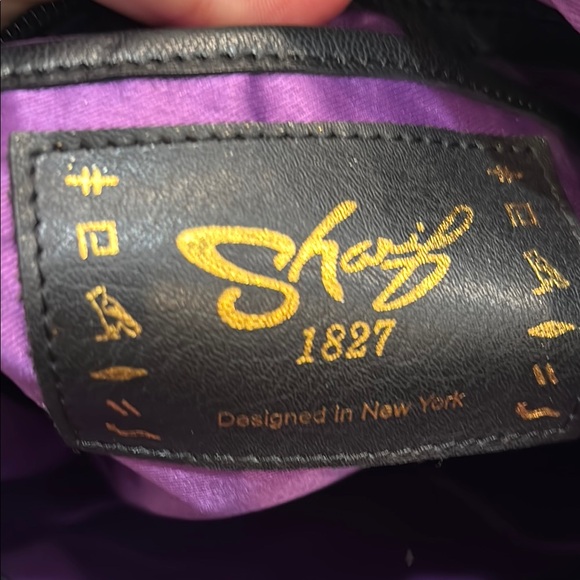 Sharif Gray and Black Lion Door Knocker Shoulder Bag with Ornate Design - Picture 8 of 9